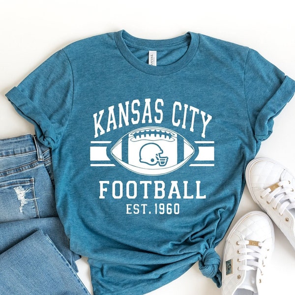 Kansas City Retro Style Shirt, Kansas City Football Tee, Unisex Womens Mens Kansas City Shirt, Kansas City Gifts, RM-307