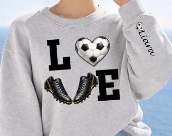 Custom Soccer Swearshirt, Personalized Name Hoodie, Game Day Soccer Sweatshirt, Personalized Soccer Mom Sweater, Soccer Love Hoodie