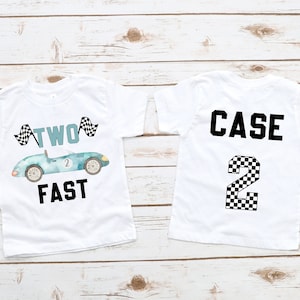 Two fast Race Car Shirt, Racecar Birthday Shirt, Birthday Boy Shirt, Racecar Birthday Party Shirt, Toddler Boy Shirt