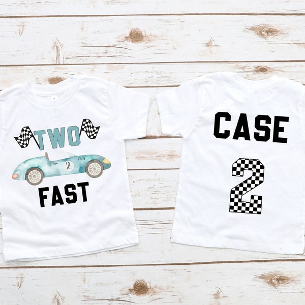 Two fast Race Car Shirt, Racecar Birthday Shirt, Birthday Boy Shirt, Racecar Birthday Party Shirt, Toddler Boy Shirt