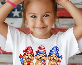 Patriotic Poodle Shirt, 4th of July Shirt, Gift For Dog Lover, İndepence Day Gift, Puppy Apparel, USA Shirt