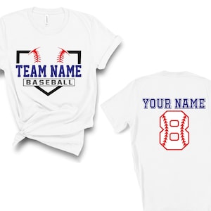 Custom Baseball Shirts, Baseball Numbers Shirt, Personalized Baseball Tees, Baseball Spirit wear, Baseball shirts, Baseball Team