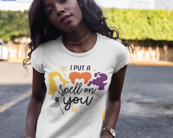 I Put A Spell On You Halloween Shirt Funny Cobweb Tee Cute Fall Shirt Spooky Season Gift for Her