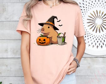 Capybara Halloween Shirt, Cute Capy Fall Shirt, Spooky Season Shirt, Gift For Halloween, Animal Lover Shirt