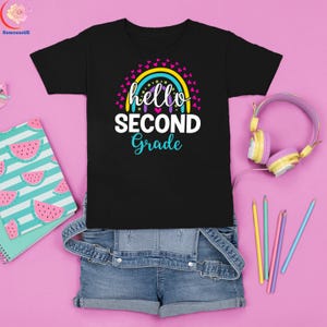 Hello Second Grade Shirt 2nd Grade Teacher Tee First Day of School Shirt Gift for Teachers School Team Outfit