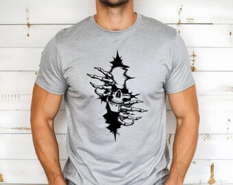 Skull T-shirt, Skeleton Shirt, Unisex Skeleton T-shirt, Skeleton Gift, Halloween Party Costume, Skull Gift