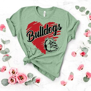Camiseta de fútbol personalizada, camiseta escolar de los Bulldogs, camiseta de fútbol de los Eagles, camiseta de espíritu de equipo, camiseta del equipo de los Bulldogs, camiseta de fan de los Bulldogs imagen 4