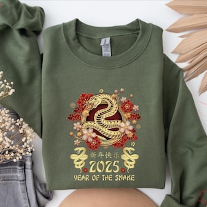 Chinese New Year Snake Sweatshirt, 2025 Lunar New Year Sweater and Hoodie, Year Of The Snake