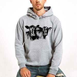 Cow Sweatshirt, Cow Lover Gift, Animal Lover Hoodie, Animal Sweatshirt, Gifts for Cow Lovers, Cow Holiday Hoodie, Christmas Sweatshirt