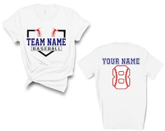 Custom Baseball Shirts, Baseball Numbers Shirt, Personalized Baseball Tees, Baseball Spirit wear, Baseball shirts, Baseball Team