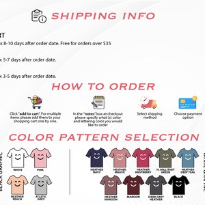 an info sheet describing how to order a t - shirt