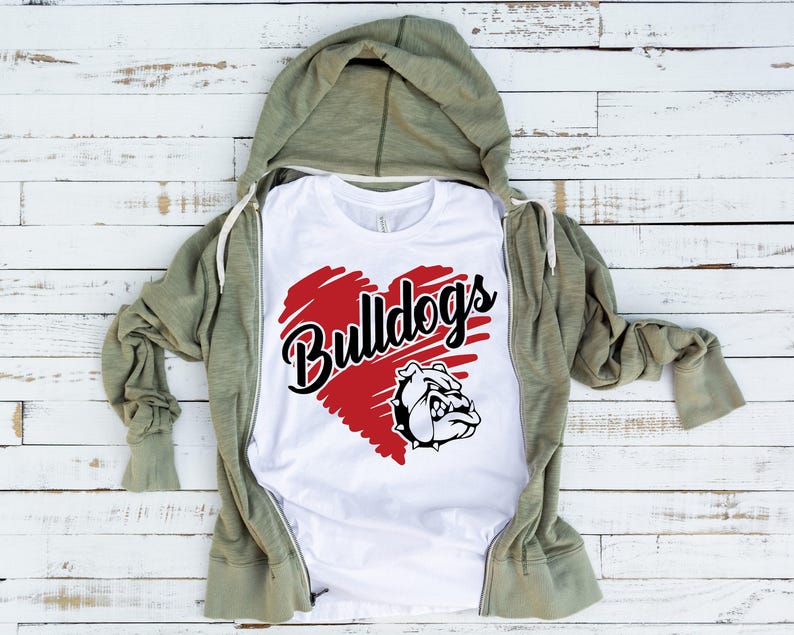 Camiseta de fútbol personalizada, camiseta escolar de los Bulldogs, camiseta de fútbol de los Eagles, camiseta de espíritu de equipo, camiseta del equipo de los Bulldogs, camiseta de fan de los Bulldogs imagen 1