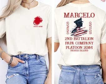 Personalized Graduation Military Marines T-Shirt Proud Family Gift for Her and Hims US Marine Grad Tee Marines Shirt