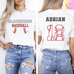Custom Baseball Shirts Team Numbers Tshirt Personalized Game Day Spirit Outfit Baseball Lover Gift Team