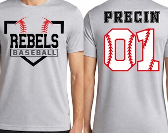 Custom Baseball Shirt, Personalized Team Name and Number Tee,  Baseball Lover Gift, Game Day Shirt, 100% Polyester Shirt