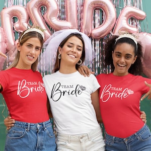 Team Bride Shirt Bachelorette Party Shirts Matching Bridal Party Tee Bridesmaid Gift Wedding Group TShirts