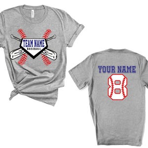 Custom Baseball Shirts, Baseball Numbers Shirt, Personalized Baseball Tees, Baseball Spirit wear, Baseball Mom Shirt, Baseball Team
