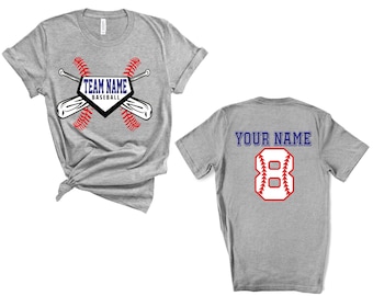 Custom Baseball Shirts, Baseball Numbers Shirt, Personalized Baseball Tees, Baseball Spirit wear, Baseball Mom Shirt, Baseball Team