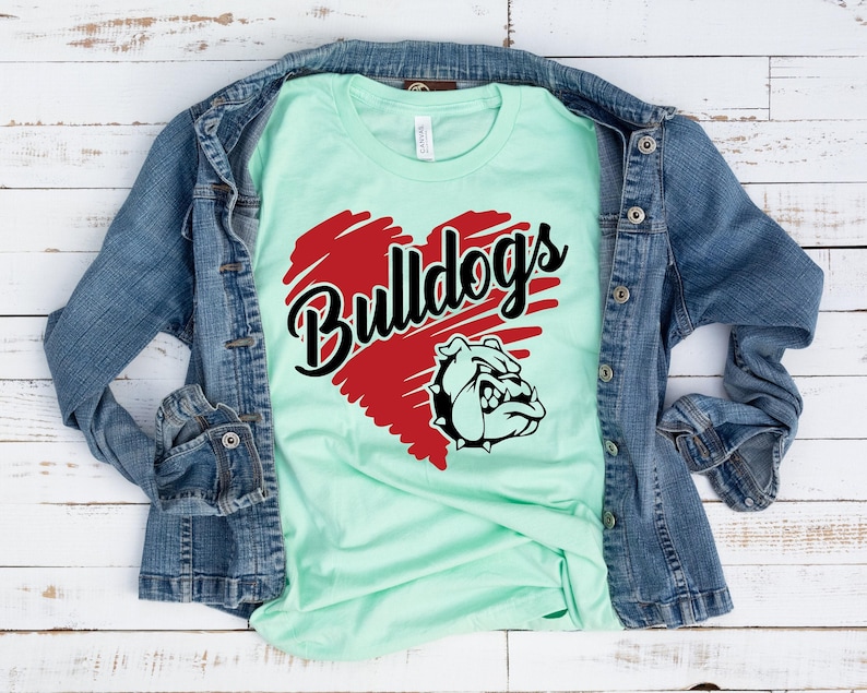 Camiseta de fútbol personalizada, camiseta escolar de los Bulldogs, camiseta de fútbol de los Eagles, camiseta de espíritu de equipo, camiseta del equipo de los Bulldogs, camiseta de fan de los Bulldogs imagen 2