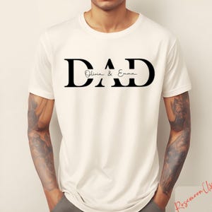 Custom Dad Shirt with Kids Names Father’s Day Gift Personalized Dad T-Shirt Gift from Kids New Dad Gift for Him