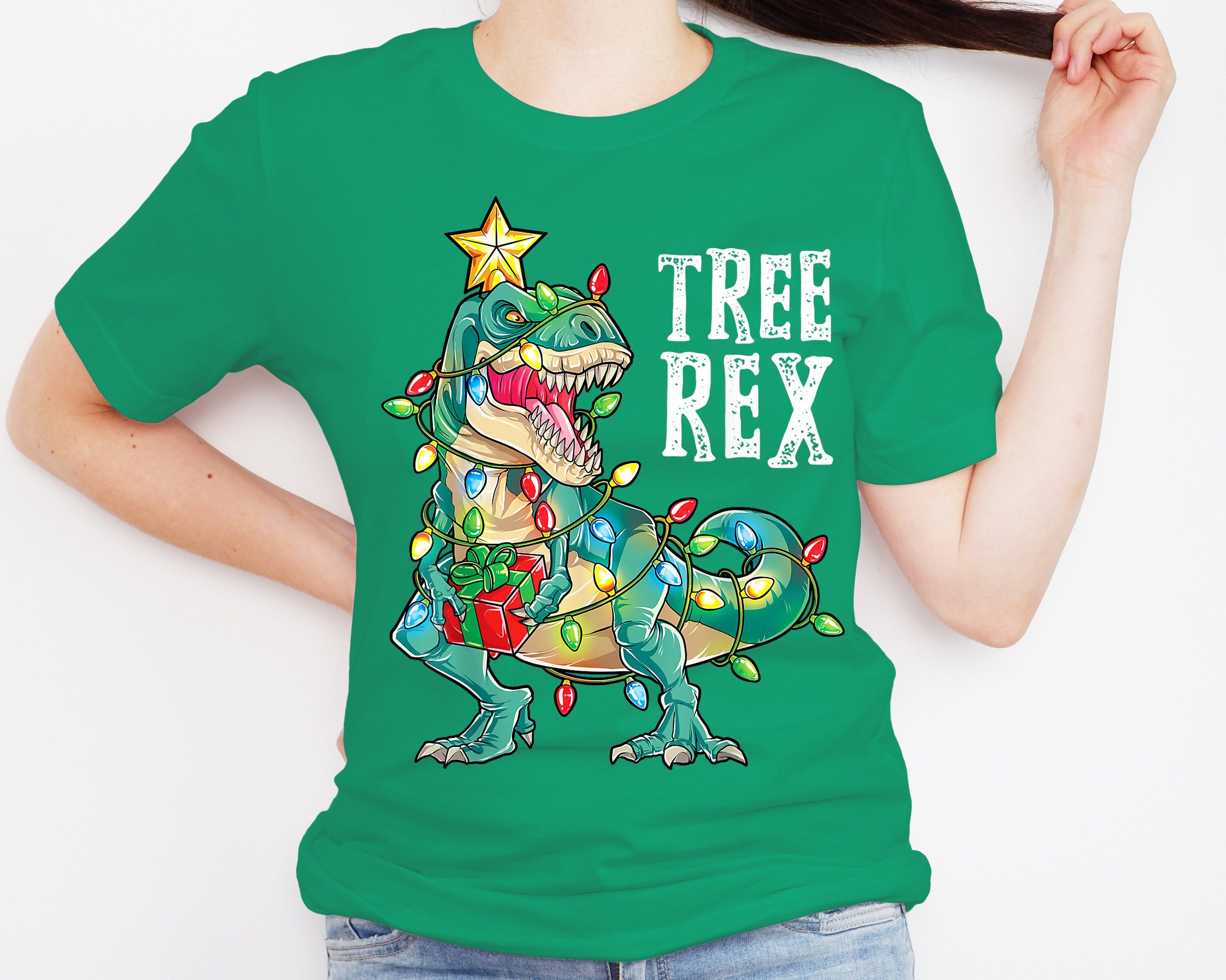 Discover Tree Rex Shirt, Christmas T-Rex, Christmas Dinosaur, Christmas Gift, T-Rex Christmas Shirt, Funny Christmas Party Shirt