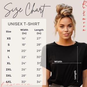 the size chart for a women's t - shirt