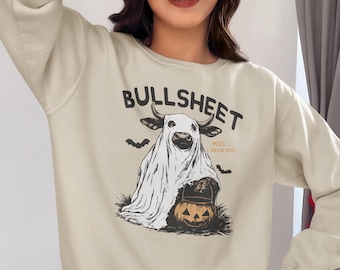 Ghost Cows Sweatshirt, Halloween Sweatshirt, Cow Lovers Halloween Gift, Halloween Gift, Halloween Boo Shirt, Funny Sweatshirt