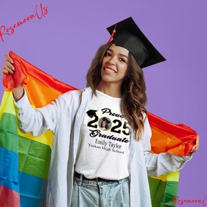 Personalized Graduation Shirts, Add The Photo Graduation Shirt, Proud Mom of a 2025 Graduate Shirt, Class of 2025 Family Graduation Shirts,