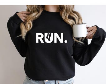 Run Sweatshirt, Runner Hoodie, Running Sweatshirt, Marathon Sweater, Running Clothes, Runner Gift, Running Crewneck, Gift For Her, Him