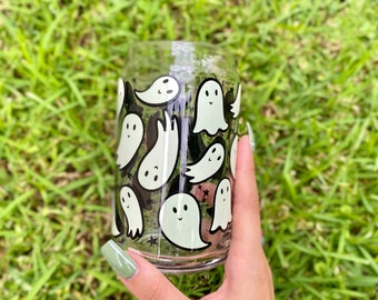 Ghost Beer Can Glass | Glow in the Dark Spooky Season Cup