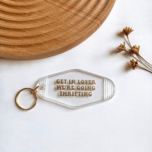 Mean Girls Inspired Thrifting Keychain - Retro Motel Style Bag Charm