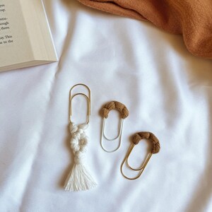 Macrame Paperclip Bookmark - Handmade Boho Planner Clip, Book Accessory
