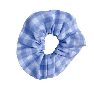 Light Blue Gingham Scrunchie