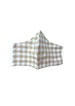 Beige Gingham Cotton Face Mask 