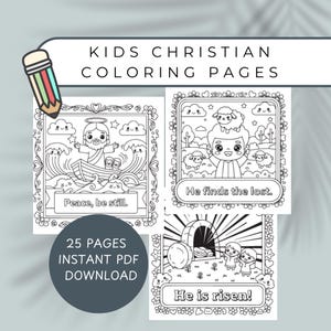 Printable Christian Coloring Pages | Bible Stories Coloring  | Christian Kids Colouring | Easter Activity | Instant Download