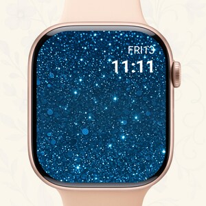 Sfondo blu glitterato per Apple Watch – Quadrante di lusso