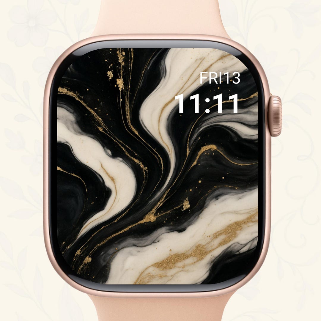 Black Gold Marble Apple Watch Wallpaper – Luxury Watch Face - Etsy