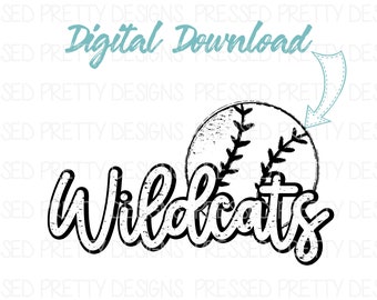Wildcats Baseball Sublimation Design, Wildcats Baseball Team PNG, Team Spirit Design, Game Day design, Sports Printable, Digital Download