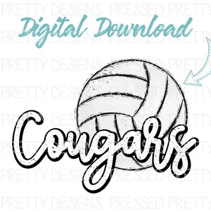Cougars Volleyball Sublimation Design, Cougars Volleyball Team PNG, Team Spirit Design, Game Day design, Sports Printable, Digital Download
