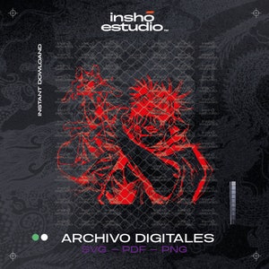 Puede incluir: Ilustración digital roja y negra de una persona con el pelo de punta que lleva una chaqueta con capucha. La imagen tiene un fondo texturizado con el texto "INSTANT DOWLOAND" y "ARCHIVO DIGITALES SVG - PDF - PNG".