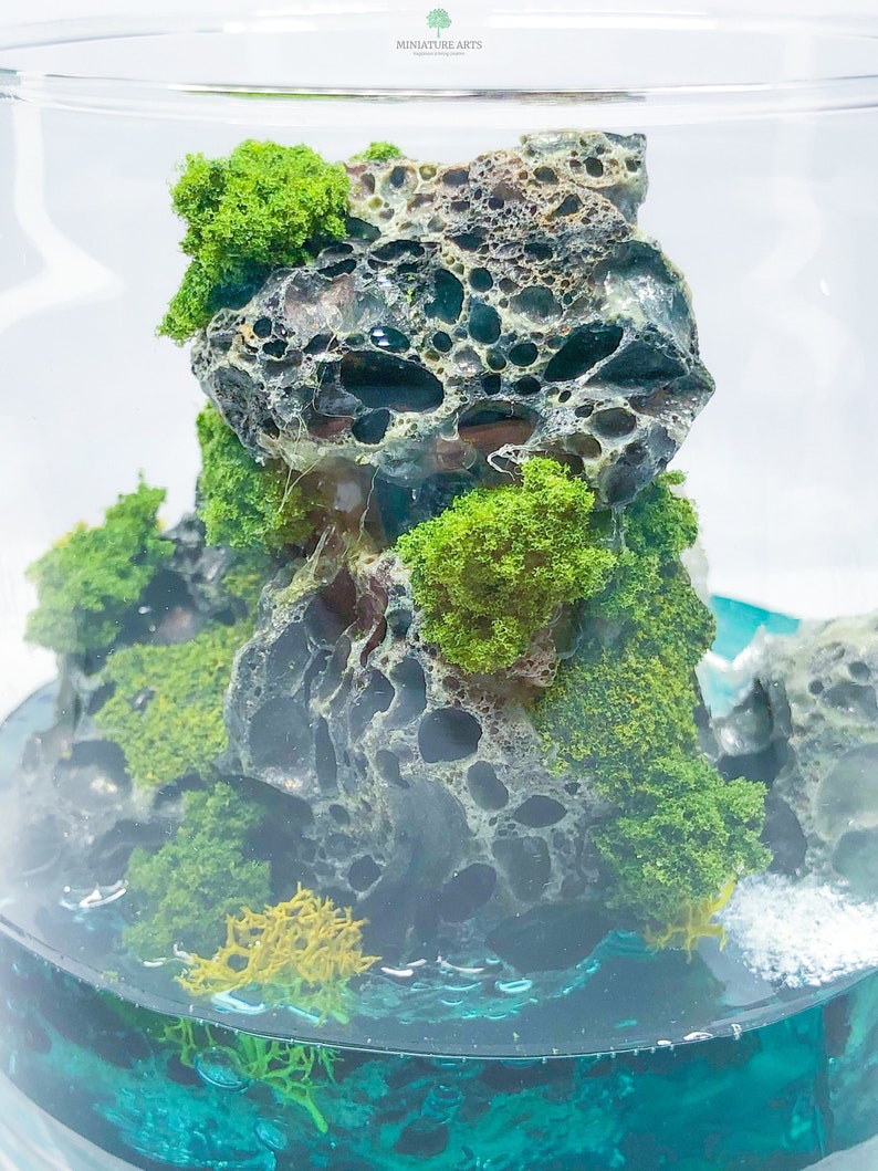 Glass Terrarium Jar with Waterfall Terrarium Gift Beach Etsy