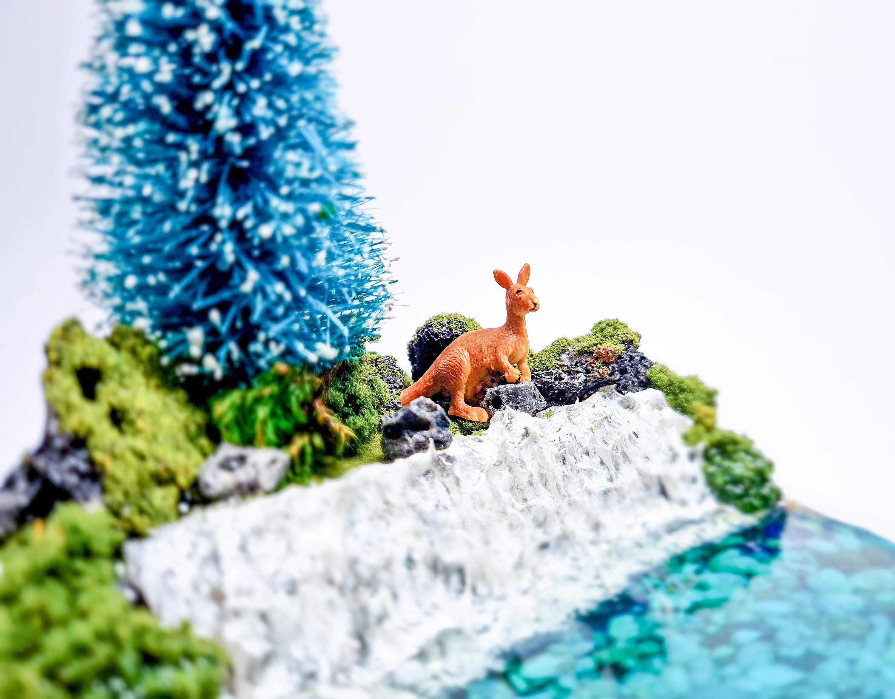 MiniaturTeich mit einer Glasschale MiniaturWasserfall Etsy.de