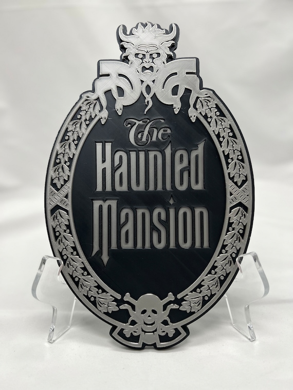 Haunted Mansion Resin Sign 看板 Haunted Mansion Gate Plaque Sign Full Size Prop Cast From