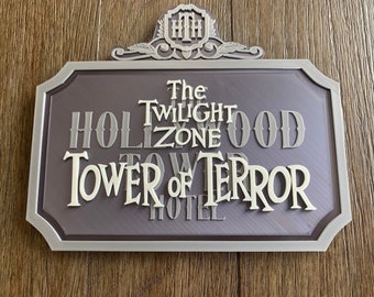Tower of Terror inspired sign