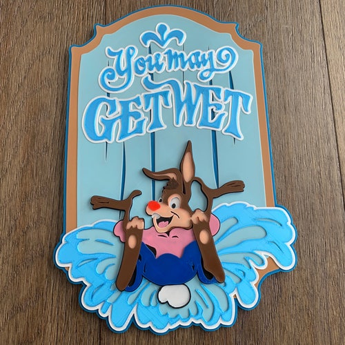 Splash Mountain You May Get Wet Sign Etsy