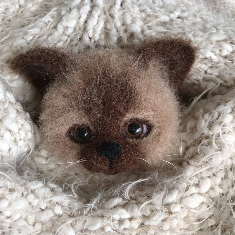 Little Kitten Wool Brooch Felt Pin Brooch Cat Pin Brooch Wool Brooch Wool Jewelry Needle Felting Animal Brooch Gift For Her