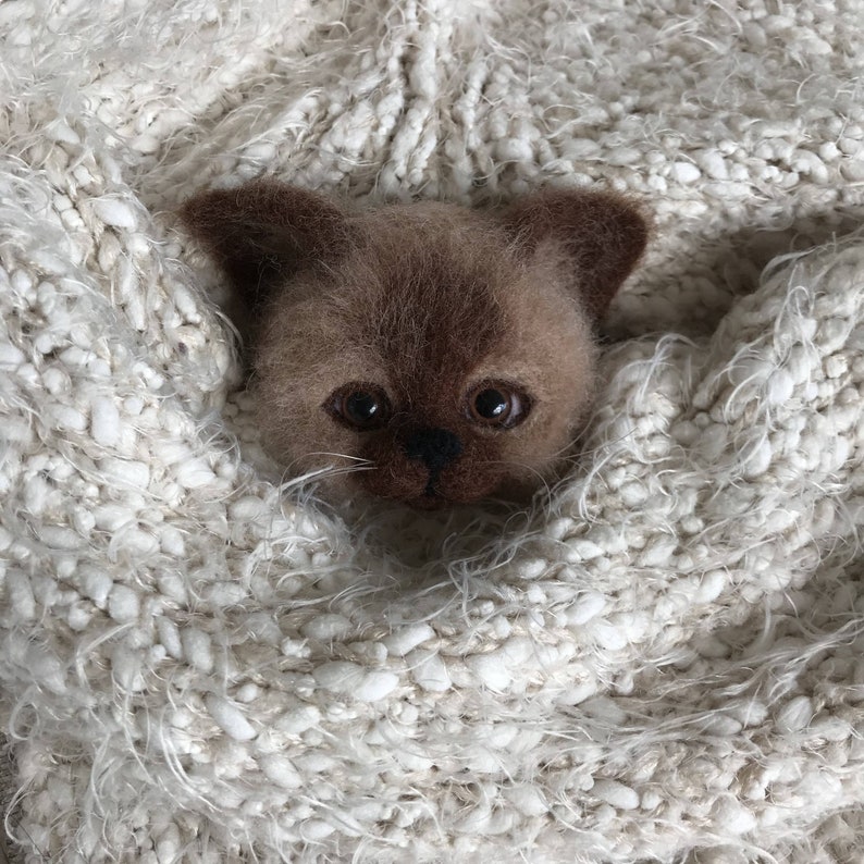 Little Kitten Wool Brooch Felt Pin Brooch Cat Pin Brooch Wool Brooch Wool Jewelry Needle Felting Animal Brooch Gift For Her