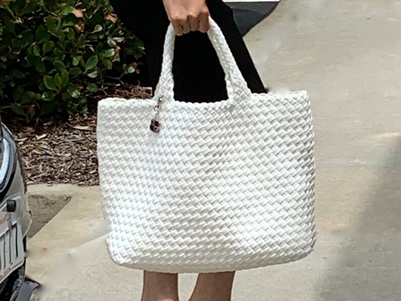 Hand Woven Light Weight Neoprene Tote with Matching Pouch Etsy