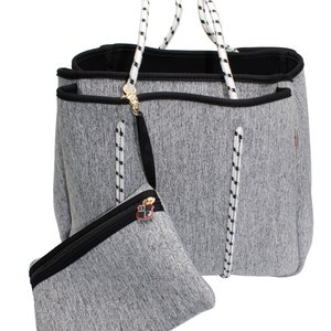 Neopren Einkaufstasche mit passendem Beutel Healther Grey