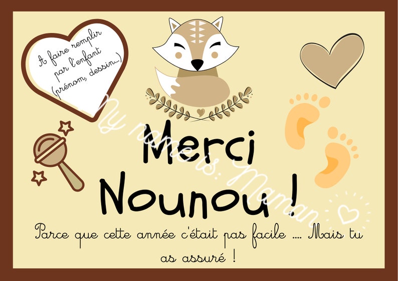 lettre de remerciement pour une super nounou